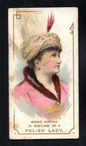 MINNIE CONWAY 1889 N70 DUKE'S ACTORS & ACTRESSES COSTUMES OF ALL NATIONS POLISH - Picture 1 of 2