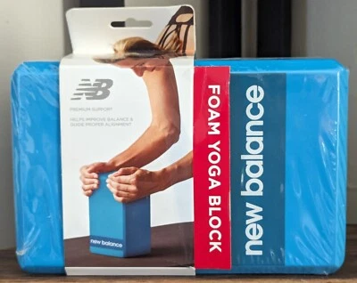 NEW BALANCE Foam Yoga Block Teal Beveled Edges 4" x 6" x 9" Stability Exercise - Image 1 of 4