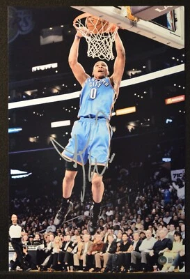 Foto firmada por Russell Westbrook OKC Thunder 12x18" BAS Beckett auténtica🔥IMPOSIBLE Foto 1 de 2