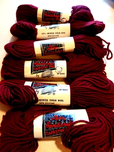 Lot of 5 SKEIINS - Wool Tapestry Yarn 40yds 413 Burgundy SDL NOS - Picture 1 of 5