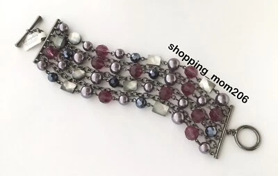 Lia Sophia «Jazz Berry» гематит тон w/подлинный швабра, стекло и смолы бисер браслет - Изображение 1 из 3