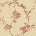 Design ID Floral Flower Wallpaper Pink Cream Textured Vinyl Paste The Wall