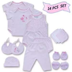 Newborn Essentials Baby Girl Outfits – 14Pcs Baby Gift Set 0-3 Months, Newborn B - Picture 1 of 12
