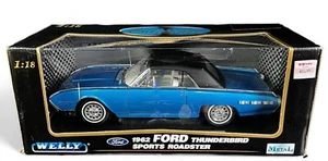 Welly 1/18 Scale Diecast 1962 Ford Thunderbird Sports Roadster Blue NIB - Picture 1 of 14