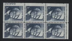 1971 Frank Lloyd Wright 1280c pane MNH 80% plate number 32966 - Picture 1 of 1