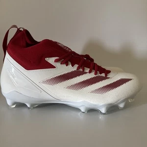 adidas Mens Size 15 ADIZERO IMPACT+ FOOTBALL CLEATS Cloud White/Red IH0569 NEW - Picture 1 of 9