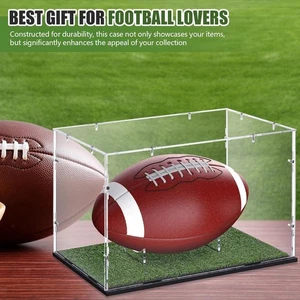 Signed Football Display Case Football Storage Box Dustproof Sports Souvenirs - Picture 1 of 7