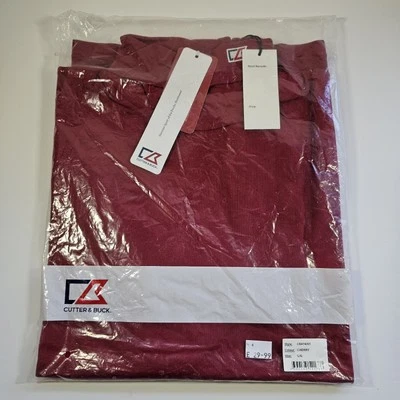 Cutter & Buck Golf Men's Size L Large Cotton Jersey Roll Neck Cherry Red BNWT - Image 1 of 4