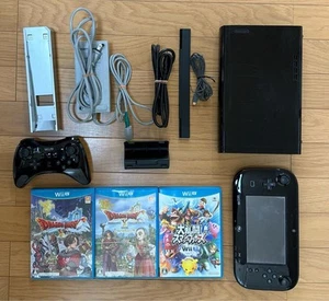Nintendo Wii U Premium Set 32GB Black Console NTSC-J w/ Box - Picture 1 of 10