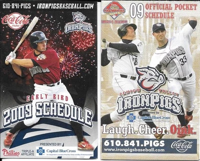 2009 Lehigh Valley IronPigs Baseball Pocket Schedule Lot (International Lg) - Image 1 of 2