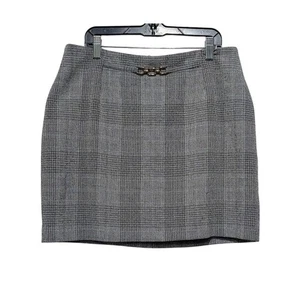 H&M Damen Karo Rock mit goldener Schnalle Business Freizeit Karriere Minirock Gr. M - Bild 1 von 10