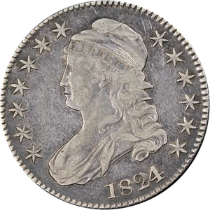 1824/1 Bust Half Dollar Choice VF/XF 0-101 R.2 Great Eye Appeal Nice Strike - Picture 1 of 2