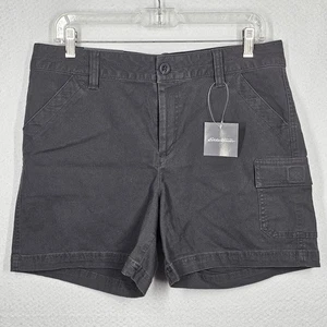Eddie Bauer Women's Shorts Sz 10 Gray Carbon Centerline Utility Cargo Hiking NWT - Picture 1 of 18