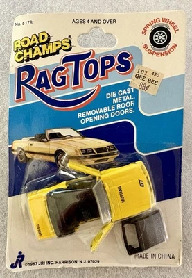 Nice! Ford Mustang w Black Convertible Top - Road Champs 1:64 - Vintage Rag Tops - Image 1 of 2