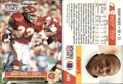 Barry Word  Lot of 14 Football Cards Kansas City Chiefs  NFL  25212 - Image 1 of 4