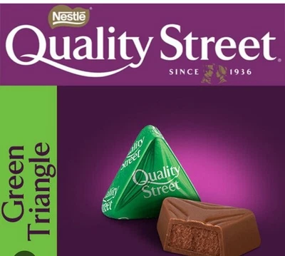 QUALITY STREET 50 GREEN TRIANGLES New 2026 Stock  - Image 1 of 3