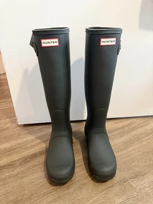 Botas de lluvia altas originales Hunter para mujer - verdes Foto 1 de 4