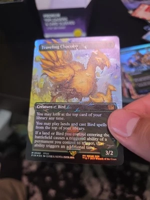 Traveling Chocobo (Borderless) (Chocobo Track Foil) MTG Magic Final Fantasy NEW - Image 1 of 3