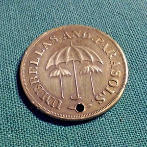 Philadelphia Pennsylvania W H Richardson Umbrellas and Parasols Rare Brass Token - Picture 1 of 3