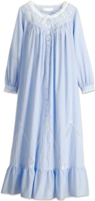 Nwt Eileen West MOONLIGHT SONATA Cotton Lawn 58" Long Ballet Nightgown Robe 3X - Image 1 of 4