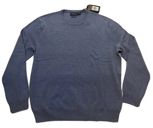 Neu mit Etikett Polo Ralph Lauren waschbarer 100 % Kaschmirpullover Gr. XL Lt BLAU Rundhalsausschnitt LS - Bild 1 von 6