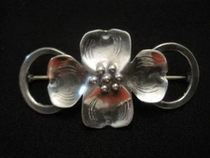 Vintage handgefertigte Sterling Silber Blume Anstecknadel ~ wiegt 8 Gramm - Bild 1 von 4