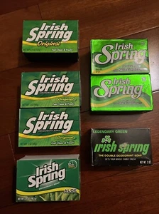 NEW Irish Spring Deodorant Soap Assorted Bars Black Box Vintage 1970's 7 Bars - Picture 1 of 3