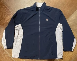 Fila Men's NWT Windbreaker Jacket Full Zip Mesh Lining Navy Size 2XB - Picture 1 of 11