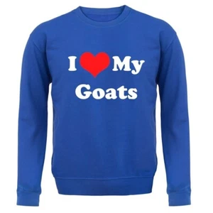 I Love My Goats - Kids Hoodie / Sweater - Goat Pet Farm Kid Pets Animal Zoo - Picture 1 of 17