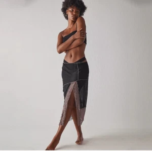 Free People Intimately Skirt- Into You Half Column Slip | Black & Lilac - Picture 1 of 5