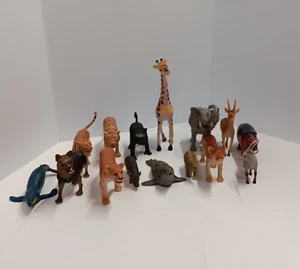 VTG S.H. African Jungle Animals Figures Lot Giraffe Elephant Tiger Whale - Picture 1 of 6