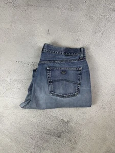 Armani Jeans Vintage Pants J16 Relaxed Fit Straight Blue Men's 38 Size - Picture 1 of 9