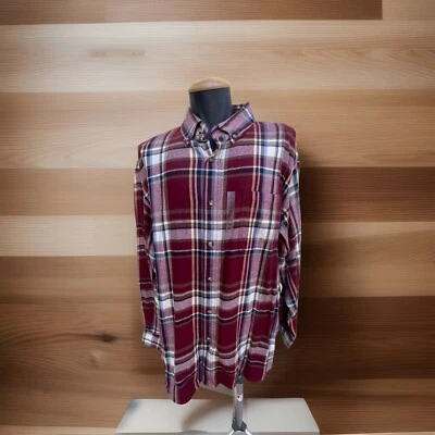 NWT 2XL Maroon Plaid Flannel Button Shirt Bass Pro Shops Lumberjack  XXL - Image 1 of 4