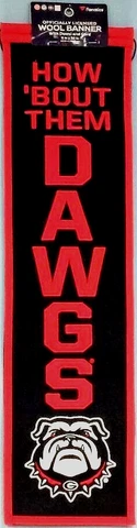 Georgia Bulldogs Banner "How 'Bout Them Dawgs " 8 inch x 32 inch - Fanatics Cover