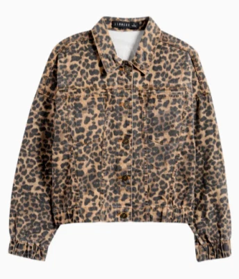 Lioness Carmela 豹纹猎豹动物印花牛仔卡车司机夹克 - 全新带标签 - XL 码 — 第 1/4 张图片