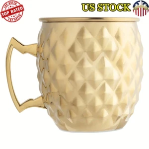 Gold Stainless Steel Moscow Mule Mug 17oz Durable Elegant Drinkware Home Bars - Picture 1 of 6