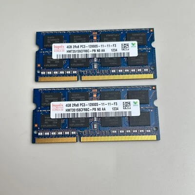 Hynix 8GB (4GBx2) PC3-12800S DDR3-1600MHz 204-Pin Laptop Memory HMT351S6CFR8C-PB - Image 1 of 2