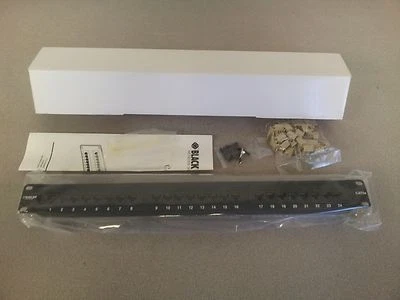 BLACK BOX CAT5e Econo Patch Panel, 24-Port, 1U, Universal Wiring, New in Box - Image 1 of 4