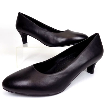 ¡NUEVO! Zapatos de tacón bajo Trotters Fab para mujer talla 9,5 medianos, cuero negro Foto 1 de 4