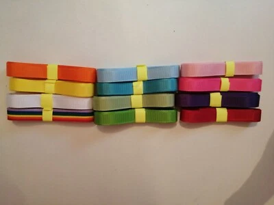 12x1 Metre 10mm 3/8" Grosgrain Ribbon bundle. Quality Ribbon great colours.  - Image 1 of 3