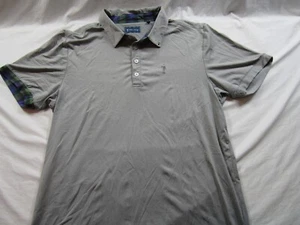 william murray men large gray golf polo stretch plaid accent - Picture 1 of 8