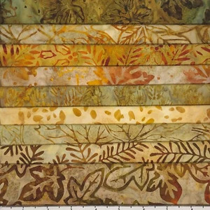 Paquete de 9 cuartos de grasa luz de otoño #2 tela Batik Lunn FQ 100 % algodón - Imagen 1 de 2