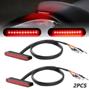 2X LED Motorcycle Tail Light Mini Rear Running Stop Brake Bright Lamp Dirt Bike - Foto 1 di 10