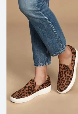 Lulus Womens Leopard Suede Slip On Sneakers Sz 10 — 第 1/4 张图片