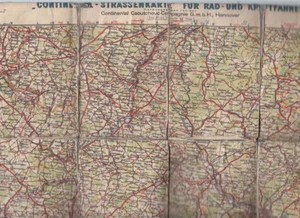 Continental-Strassenkarte für Rad- und Kraftfahrer Karte 39 Saarbrücken 1920er - Bild 1 von 4