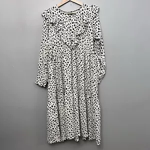 412 Style Lab Black And White Animal Print Tiered Dress Size 14 - Picture 1 of 9