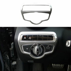 Fit For Benz G-Class 2019-2021 Matte Silver Headlight Button Frame Cover Trim 1X - Picture 1 of 6
