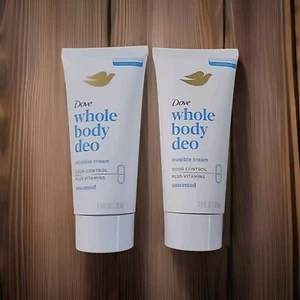 2 Dove Whole Body Deo Aluminum Free Invisible Cream Deodorant Unscented for - Picture 1 of 1