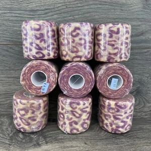 Patterned Medical Pre-Wrap Set of 9 Purple Cheetah Print Pre Wrap Headband - Picture 1 of 3