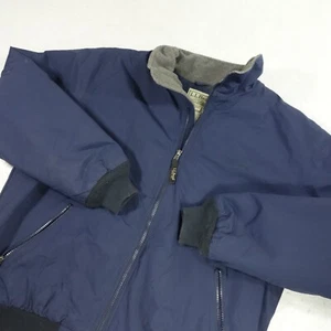 LL Bean Jacket Mens Large Blue Sharpa Collar Chore Coat Outdoors - Picture 1 of 15